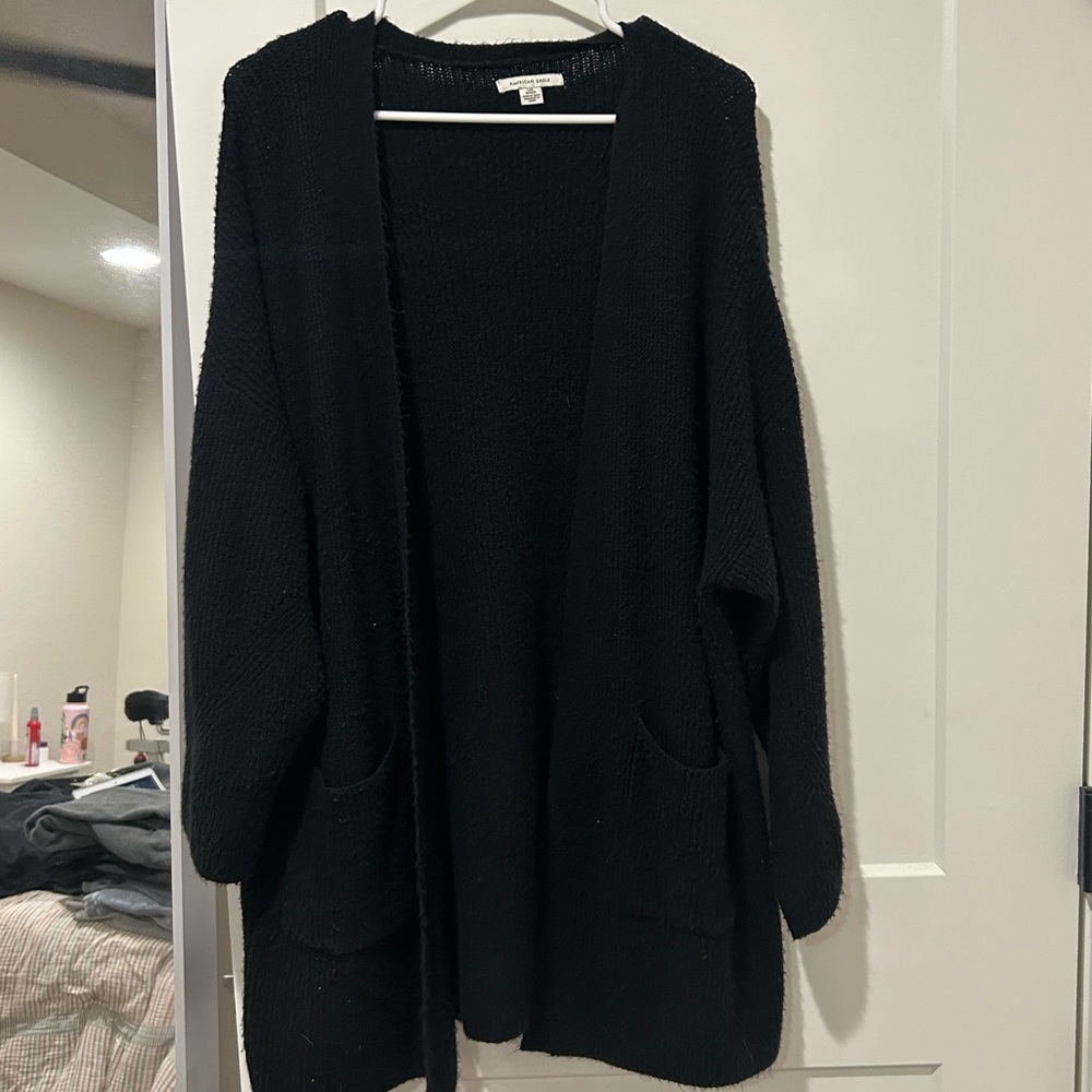 Black Knit Cardigan | Sz L/XL